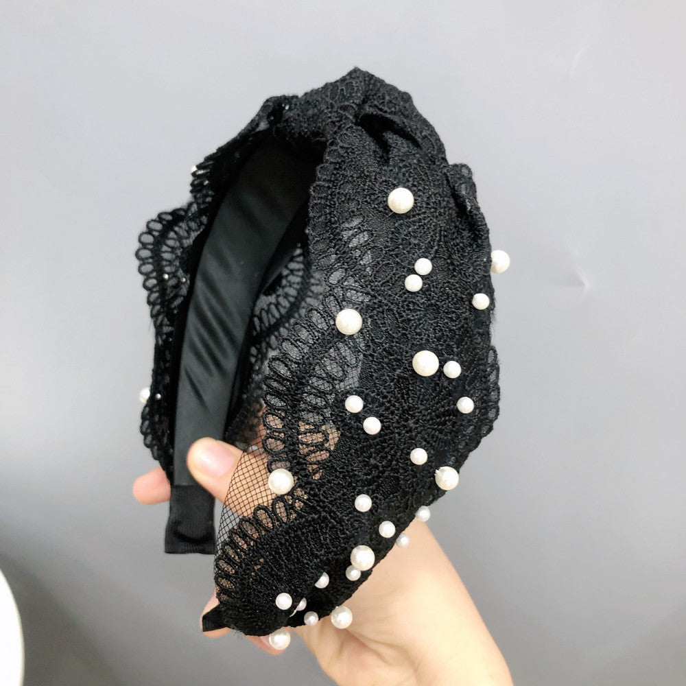 FLOWER HEADBAND BLACK