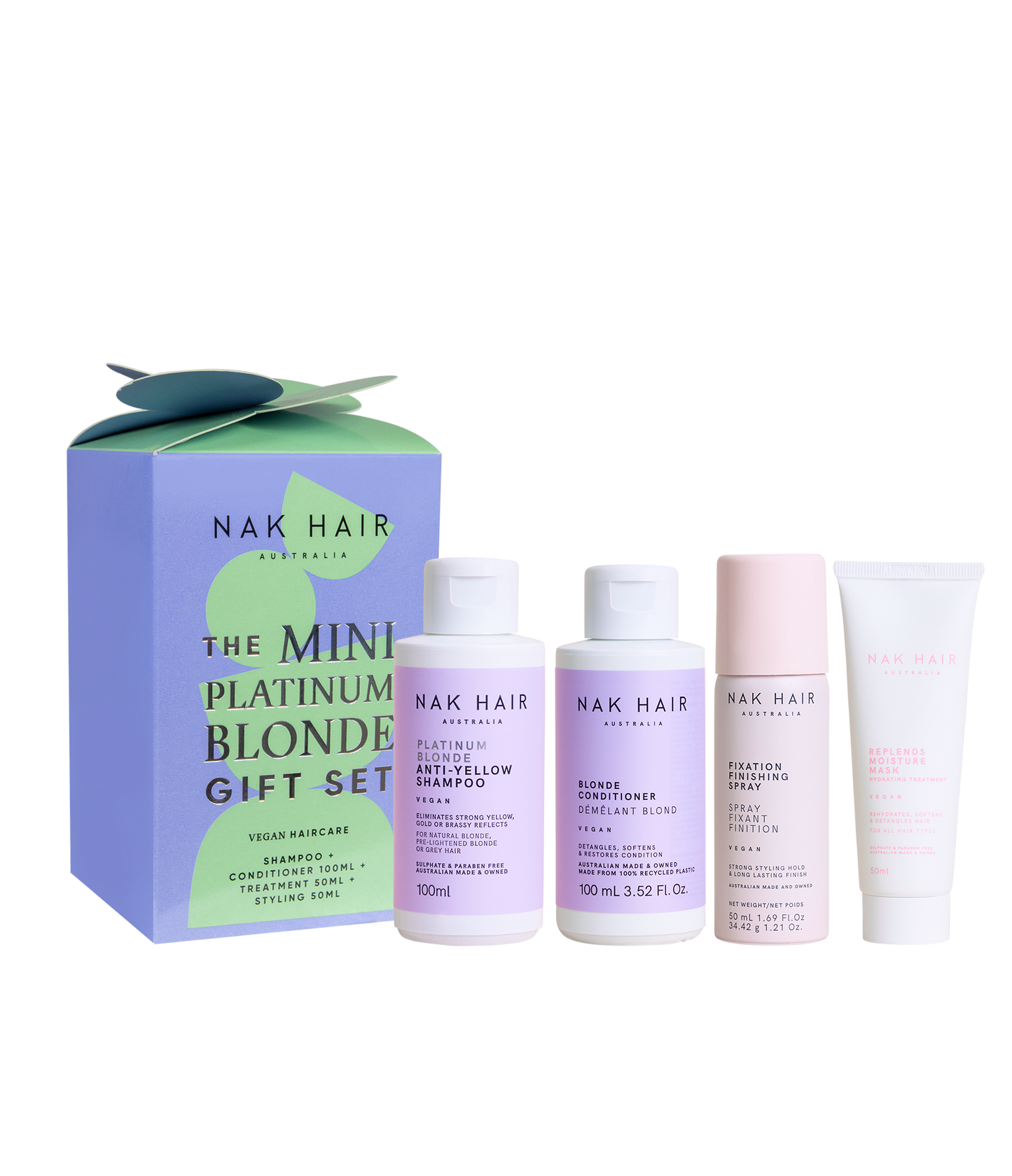 NAK mini platinum blonde gift set