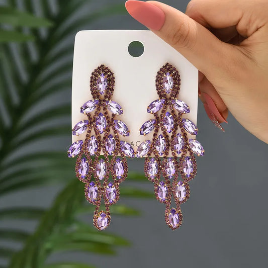 ELEGANT GEMSTONE EARRINGS. (Purple)